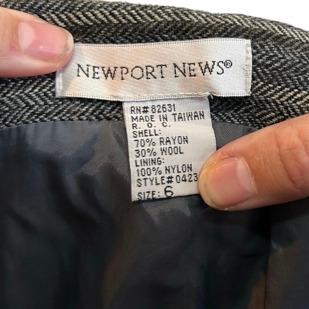 VTG Newport News Gray Rayon Wool Blend Pencil Skirt Minimalist 90s Size 8 Grunge - Picture 3 of 15